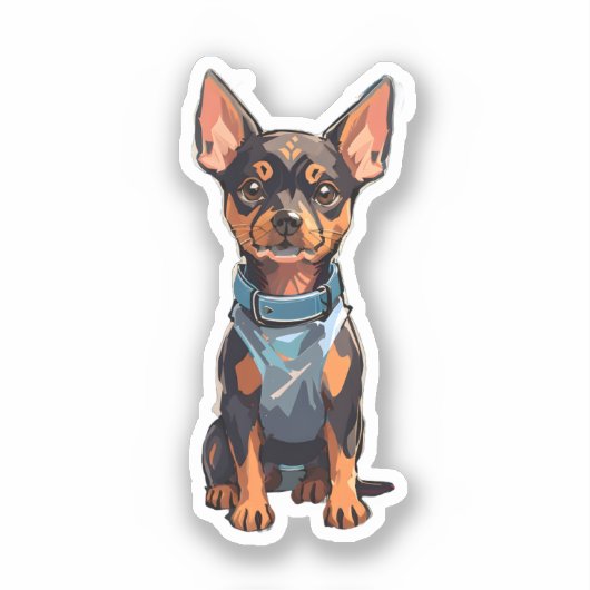 Mini Pinscher Dinámico: Un Torbellino de Energía シール (正面)