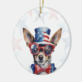Mini Pinscher Dog, 4th of july Personalized セラミックオーナメント (左)