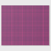 Mini Pixel Buffalo Check Plaid Pink Navy ラッピングペーパー (フラット)