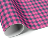 Mini Pixel Buffalo Check Plaid Pink Navy ラッピングペーパー (ロールコーナー)