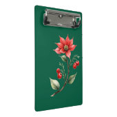 mini prancheta Natal verde e flores vermelhas ミニクリップボード (アングル)