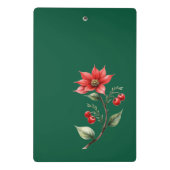 mini prancheta Natal verde e flores vermelhas ミニクリップボード (裏面)