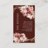 Mini QR Code Terracotta Boho Wedding Details  エンクロージャーカード (正面)