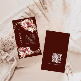 Mini QR Code Terracotta Boho Wedding Details  エンクロージャーカード