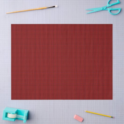 Mini Red and Black Buffalo Check Gingham Pattern 薄葉紙 (クラフト)