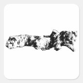 Mini Schnauzer Duo – Bold Black & White Sticker スクエアシール (正面)