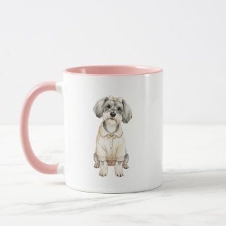 Mini Schnauzer Girl Dog Illustration Mug マグカップ