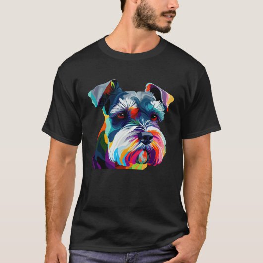 Mini Schnauzer  Schnauzer Pop Miniature Schnauzer Tシャツ (正面)