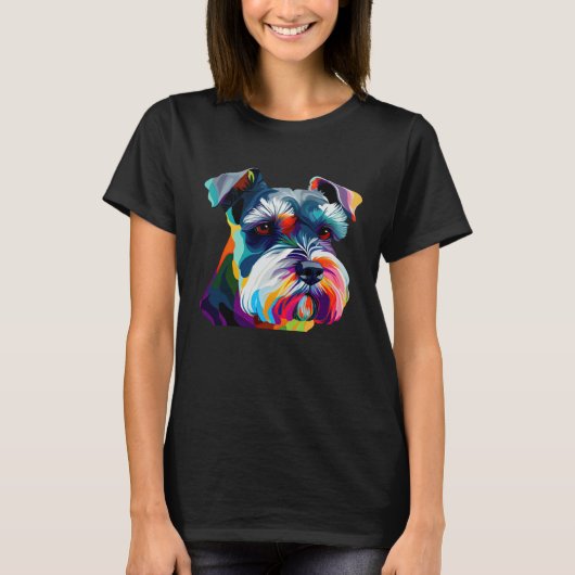 Mini Schnauzer  Schnauzer Pop Miniature Schnauzer Tシャツ (正面)