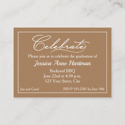 MINI Size 3.5インチX 2.5インチグラードフォト招待状カード エンクロージャーカード (裏面)