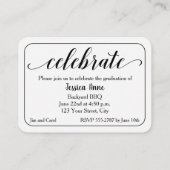 MINI Size 3.5" X 2.5" Grad Photo Invite Cards エンクロージャーカード (裏面)