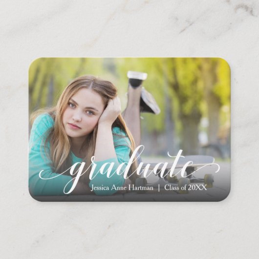 MINI Size 3.5" X 2.5" Grad Photo Invite Cards エンクロージャーカード (正面)