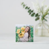 MINI Square 2.5" Photo Graduate Invitations エンクロージャーカード (スタンド正面)
