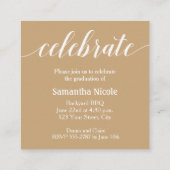 MINI Square 2.5" Photo Graduate Invitations エンクロージャーカード (裏面)