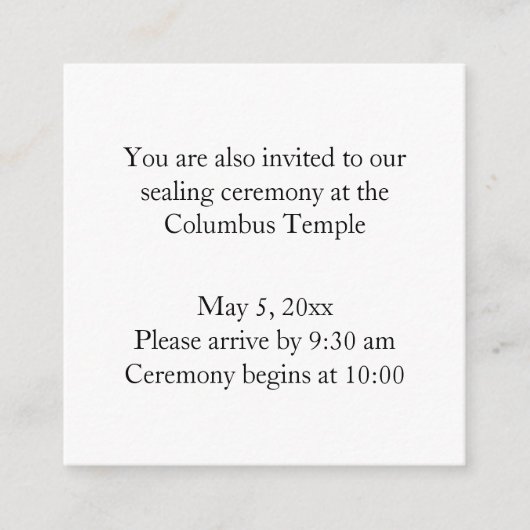 Mini Square Diamond-Back Temple Sealing エンクロージャーカード (正面)