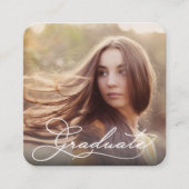 MINI Square Graduation Photo Invitations エンクロージャーカード (正面)