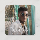 MINI Square Photo Graduation Invitations エンクロージャーカード (正面)