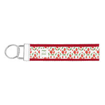 Mini Strawberry Print Pattern Keychain