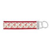 Mini Strawberry Print Pattern Keychain リストバンドキーホルダー (鍵右)