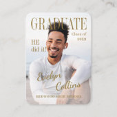 Mini Timeless Magazine Cover Photo Grad invitation エンクロージャーカード (正面)