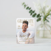 Mini Timeless Magazine Cover Photo Grad invitation エンクロージャーカード (スタンド正面)