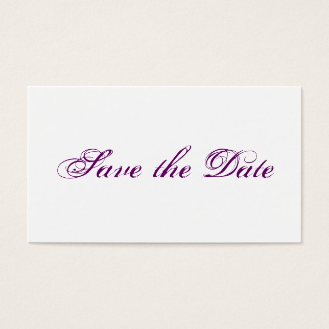 Mini wedding Save the Date cards in purple (正面)