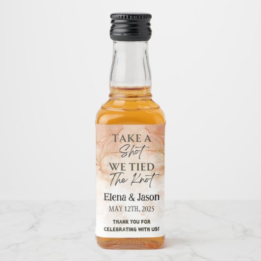 Mini Whiskey Botlle Label - Liquor Label - Wedding リキュールボトルラベル (正面)