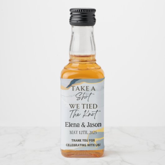 Mini Whiskey Botlle Label - Liquor Label - Wedding リキュールボトルラベル (正面)