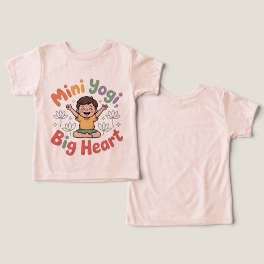 Mini yogi big heart active play kids tee (デザイン正面&裏面)
