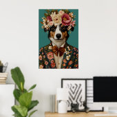 Miniature American Shepherd In Suit Poster ポスター (ホームオフィス)