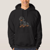 Miniature Dachshund Black Dapple パーカ (正面)