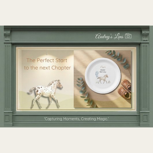 Miniature Horse Birthday Paper Plates ペーパープレート
