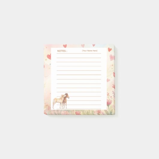 Miniature Horse Storybook Valentine’s Day Script ポストイット (正面)