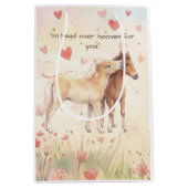 Miniature Horse Storybook Valentine's Day  ミディアムペーパーバッグ (正面)