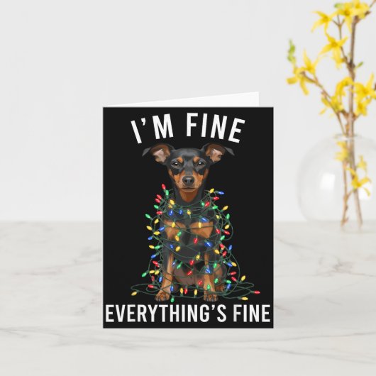 Miniature Nscher Christmas I'm Fine Everything Is  カード (黄色い花)