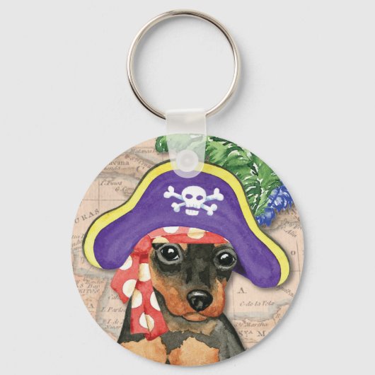 Miniature Pinscher Pirate キーホルダー (正面)