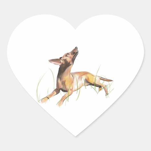 Miniature Pinscher Sticker Label ハートシール (正面)
