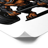 Miniature Pinscher Weightlifting Bodybuilder Worko ポスター (角)