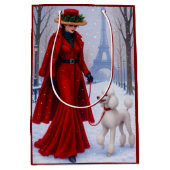 Miniature Poodle Holiday  ミディアムペーパーバッグ (正面)