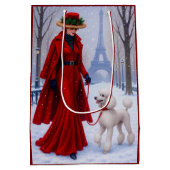 Miniature Poodle Holiday  ミディアムペーパーバッグ (裏面)