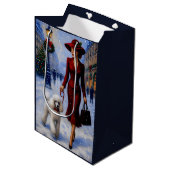 Miniature Poodle Holiday  ミディアムペーパーバッグ (正面アングル)