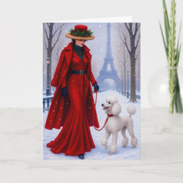 Miniature Poodle Holiday Card シーズンカード
