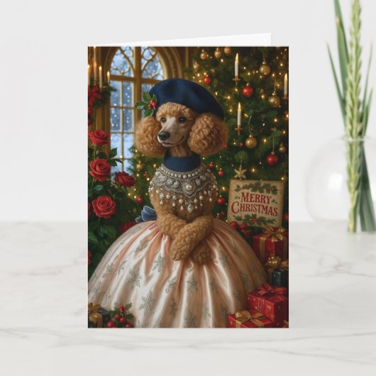 Miniature Poodle Holiday Card シーズンカード (正面)