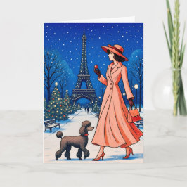 Miniature Poodle Holiday Card シーズンカード