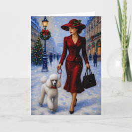 Miniature Poodle Holiday Card シーズンカード