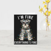 Miniature Schnauzer Christmas I'm Fine Everything  カード (黄色い花)