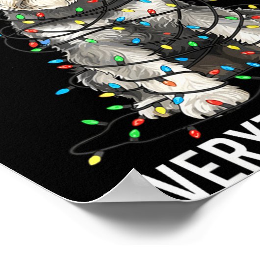 Miniature Schnauzer Christmas I'm Fine Everything  ポスター (角)