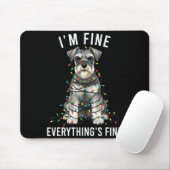 Miniature Schnauzer Christmas I'm Fine Everything マウスパッド (マウス)