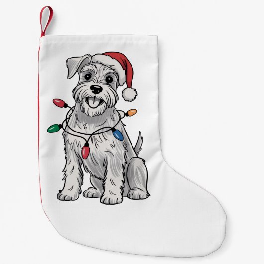 Miniature Schnauzer Christmas Xmas Dog Lover Gift  スモールクリスマスストッキング (正面)