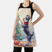 Miniature Schnauzer Decorating Christmas Tree Dog  エプロン (インサイチュ)